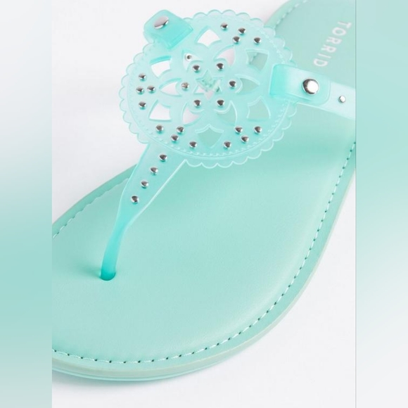 torrid Shoes - Torrid extra width t-strap jelly sandal, 9ww, mint blue
